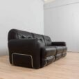 Italian  seater vintage sofa in black leather