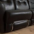 Italian  seater vintage sofa in black leather