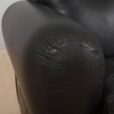 Italian  seater vintage sofa in black leather