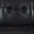 Italian  seater vintage sofa in black leather