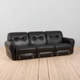 Italian  seater vintage sofa in black leather