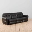 Italian  seater vintage sofa in black leather