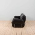 Italian  seater vintage sofa in black leather