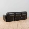 Italian  seater vintage sofa in black leather