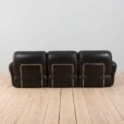 Italian  seater vintage sofa in black leather