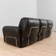 Italian  seater vintage sofa in black leather
