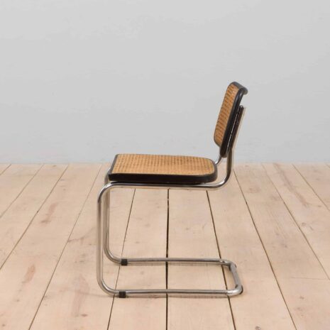 22370 Early production black Cesca chair by Marcel Breuer, Italy 1960s-4 Early production black Cesca chair by Marcel Breuer Italy s