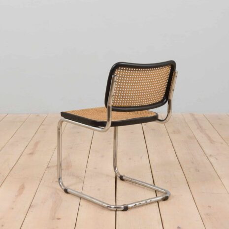22370 Early production black Cesca chair by Marcel Breuer, Italy 1960s-5 Early production black Cesca chair by Marcel Breuer Italy s