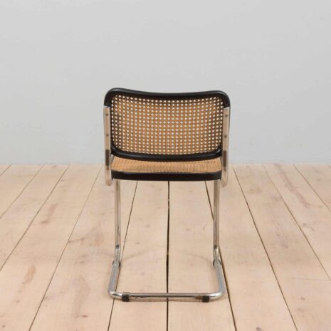 22370 Early production black Cesca chair by Marcel Breuer, Italy 1960s-6 Early production black Cesca chair by Marcel Breuer Italy s