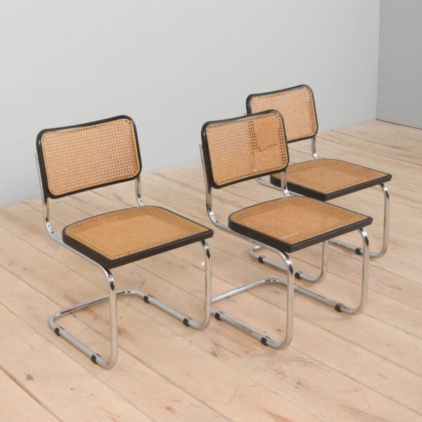 Set of  black Cesca chairs by Marcel Breuer Italy s