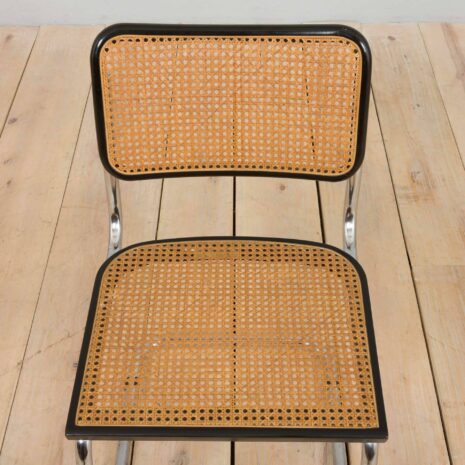22371 Set of 3 black Cesca chairs by Marcel Breuer, Italy 1970s-11 Set of black Cesca chairs by Marcel Breuer Italy s