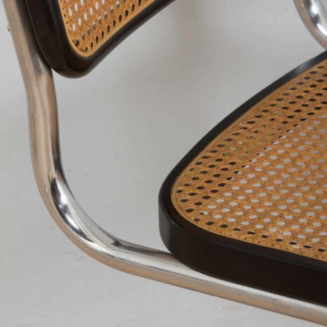 22371 Set of 3 black Cesca chairs by Marcel Breuer, Italy 1970s-18 Set of black Cesca chairs by Marcel Breuer Italy s