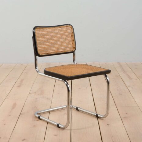 22371 Set of 3 black Cesca chairs by Marcel Breuer, Italy 1970s-4 Set of black Cesca chairs by Marcel Breuer Italy s