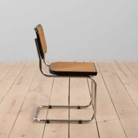 22371 Set of 3 black Cesca chairs by Marcel Breuer, Italy 1970s-5 Set of black Cesca chairs by Marcel Breuer Italy s
