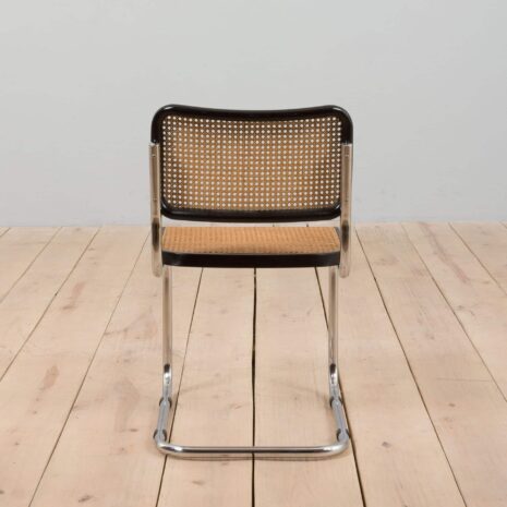 22371 Set of 3 black Cesca chairs by Marcel Breuer, Italy 1970s-7 Set of black Cesca chairs by Marcel Breuer Italy s