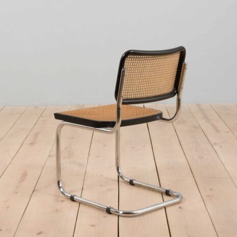 22371 Set of 3 black Cesca chairs by Marcel Breuer, Italy 1970s-8 Set of black Cesca chairs by Marcel Breuer Italy s