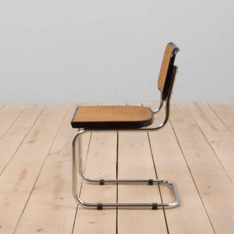 22371 Set of 3 black Cesca chairs by Marcel Breuer, Italy 1970s-9 Set of black Cesca chairs by Marcel Breuer Italy s