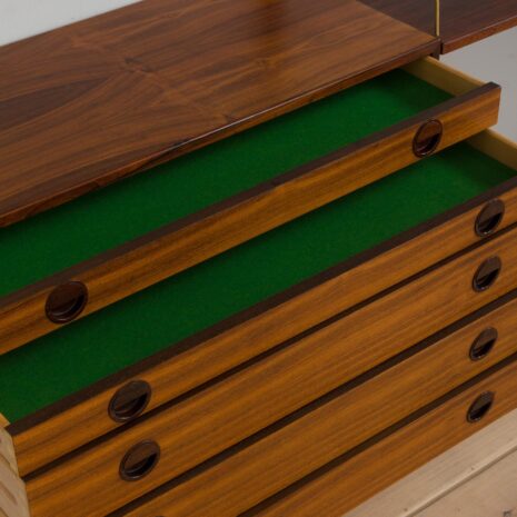 22372 Hansen_Guldborg meuble mural à trois baies en palissandre avec bureau-10 Hansen Guldborg three bay rosewood wall unit with desk