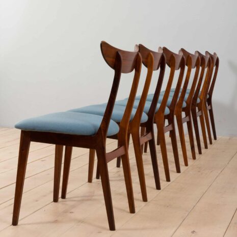 22373 Set of 6 Danish vintage rosewood dining chairs, 1960s-7 Set of Danish vintage rosewood dining chairs s