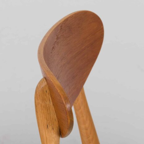 22375 Pair of oak dining chairs in the style of Hans Wegner, in long hair sheepskin Denmark 1960s-10 Pair of oak dining chairs in the style of Hans Wegner in long hair sheepskin Denmark s