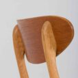 Pair of oak dining chairs in the style of Hans Wegner in long hair sheepskin Denmark s