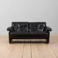 Coronado Sofa in black leather by Tobia Scarpa for C B Italia s