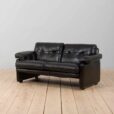 Coronado Sofa in black leather by Tobia Scarpa for C B Italia s
