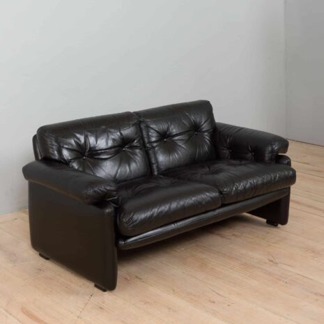 22377 Coronado Sofa in black leather by Tobia Scarpa for C_B Italia, 1960s-9 Coronado Sofa in black leather by Tobia Scarpa for C B Italia s