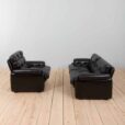 Coronado Lounge Armchair in black leather by Tobia Scarpa for C B Italia s