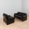 Coronado Lounge Armchair in black leather by Tobia Scarpa for C B Italia s