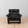 Coronado Lounge Armchair in black leather by Tobia Scarpa for C B Italia s