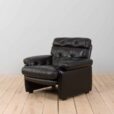 Coronado Lounge Armchair in black leather by Tobia Scarpa for C B Italia s