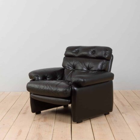 22378 Coronado Lounge Armchair in black leather by Tobia Scarpa for C_B Italia, 1960s-3 Coronado Lounge Armchair in black leather by Tobia Scarpa for C B Italia s