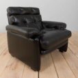 Coronado Lounge Armchair in black leather by Tobia Scarpa for C B Italia s