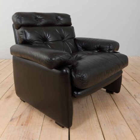 22378 Coronado Lounge Armchair in black leather by Tobia Scarpa for C_B Italia, 1960s-8 Coronado Lounge Armchair in black leather by Tobia Scarpa for C B Italia s