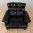 Coronado Lounge Armchair in black leather by Tobia Scarpa for C B Italia s