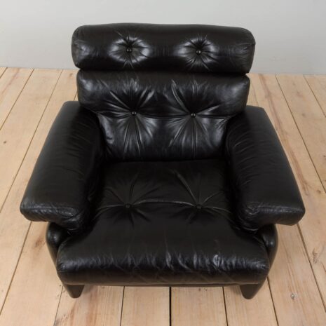 22378 Coronado Lounge Armchair in black leather by Tobia Scarpa for C_B Italia, 1960s-9 Coronado Lounge Armchair in black leather by Tobia Scarpa for C B Italia s