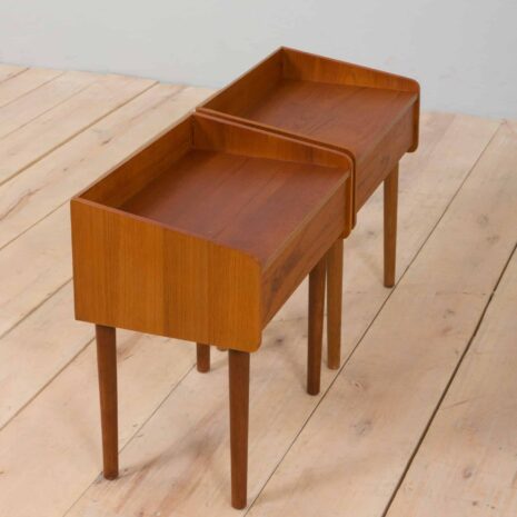 22388 set of 2 bedside teak tables-9 set of bedside teak tables