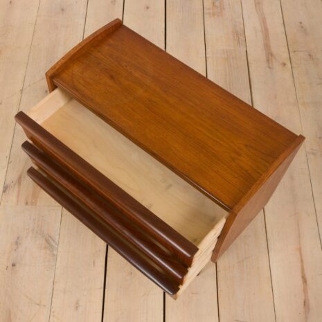 22392 small teak dresser with 3 drawers-6 small teak dresser with drawers
