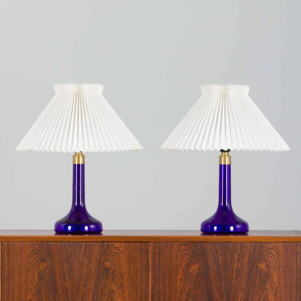 pair of  glass table lamps