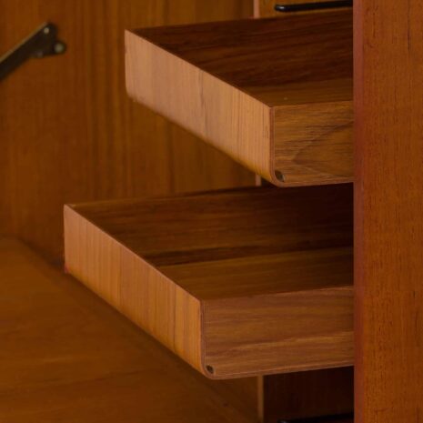 22401 Cadovius Unité murale en teck à 3 travées avec un bureau secrétaire meuble bar, Danemark, Poul Cadovius Cado, 1960-18 Cadovius bay unité murale en teck avec un secrétaire bureau cabinet de bar Danemark Poul Cadovius Cado s