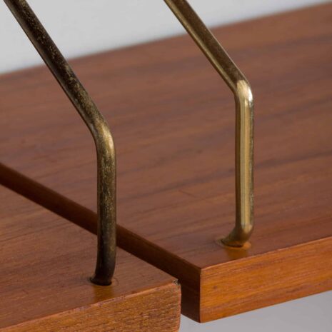 22401 Cadovius Unité murale en teck à 3 travées avec un bureau secrétaire, Danemark, Poul Cadovius Cado, années 1960-21 Cadovius bay unité murale en teck avec un secrétaire bureau cabinet de bar Danemark Poul Cadovius Cado s