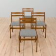 Set of  reupholstered Danish dineing chairs in lacquered beechs