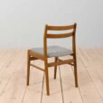 Set of  reupholstered Danish dineing chairs in lacquered beechs
