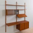 Preben Sorensen two bay teak wall unit with desk