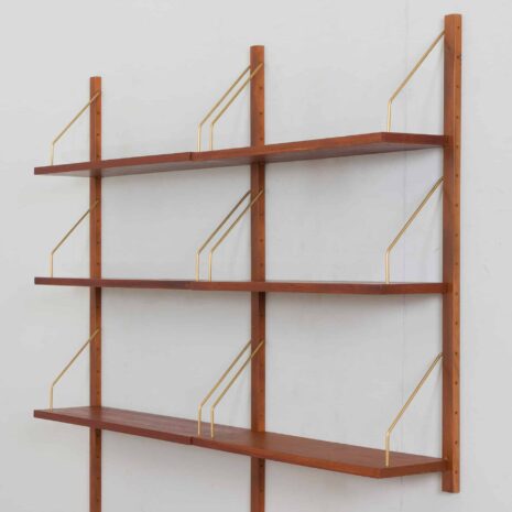 22389 Preben Sorensen 2 bay teak wall unit with cabinet-10 Preben Sorensen bay teak wall unit with cabinet