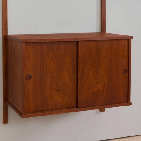 22389 Preben Sorensen 2 bay teak wall unit with cabinet-11 Preben Sorensen bay teak wall unit with cabinet