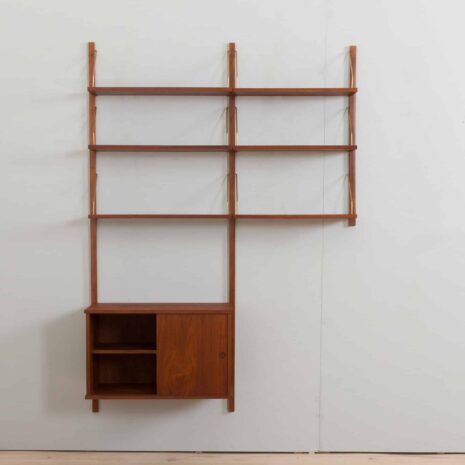 22389 Preben Sorensen 2 bay teak wall unit with cabinet-5 Preben Sorensen bay teak wall unit with cabinet