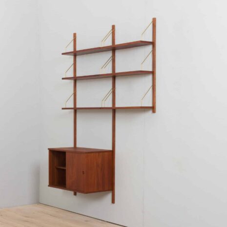 22389 Preben Sorensen 2 bay teak wall unit with cabinet-6 Preben Sorensen bay teak wall unit with cabinet