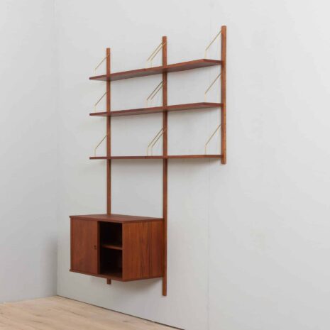 22389 Preben Sorensen 2 bay teak wall unit with cabinet-7 Preben Sorensen bay teak wall unit with cabinet